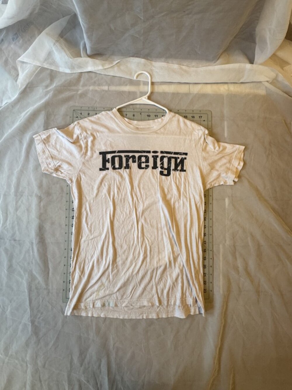 Foreign NOLA Graphic Logo T-Shirt Size S Off-White Short Sleeve Crewneck